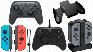 Mandos Joy-Con para Nintendo Switch | $63 | Rakuten | Usa el código YEAREND20Mando Nintendo Switch Pro | $55 | Rakuten | Usa el código YEAREND20Mando HORI para Nintendo Switch con cable y licencia oficial de Nintendo | $21 | AmazonSoporte Joy-Con Nintendo Switch | $7 | AmazonEstación de carga Joy-Con Nintendo Switch | $18 | Amazom